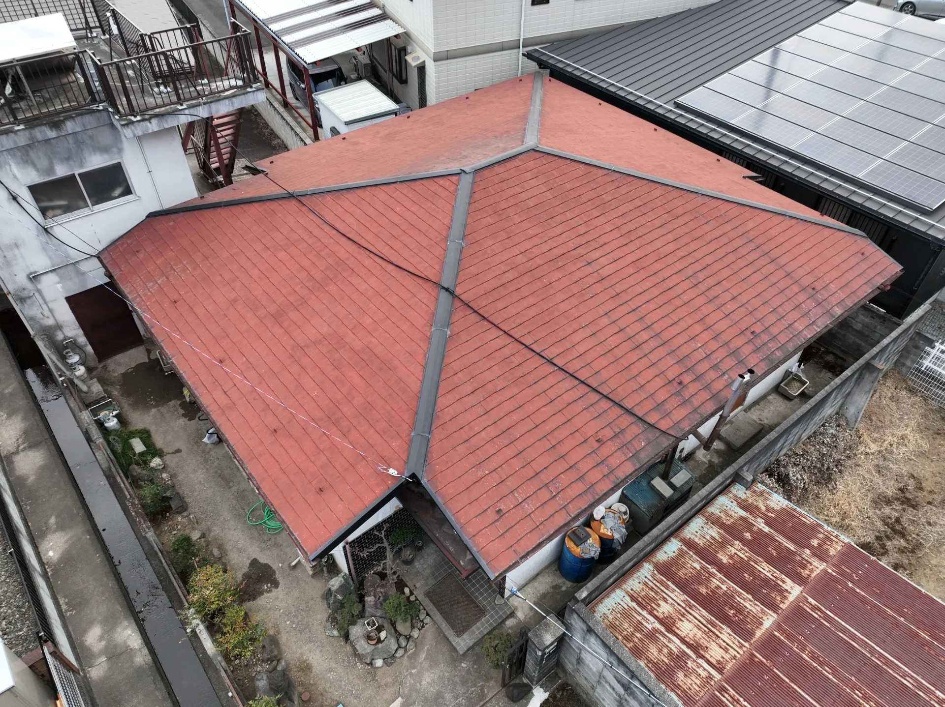 山梨県甲府市M様邸の空撮点検を行いました